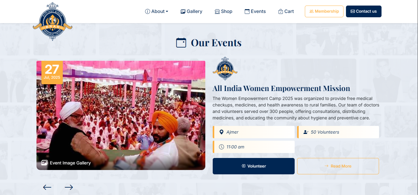 Brar Trust Website Screenshot