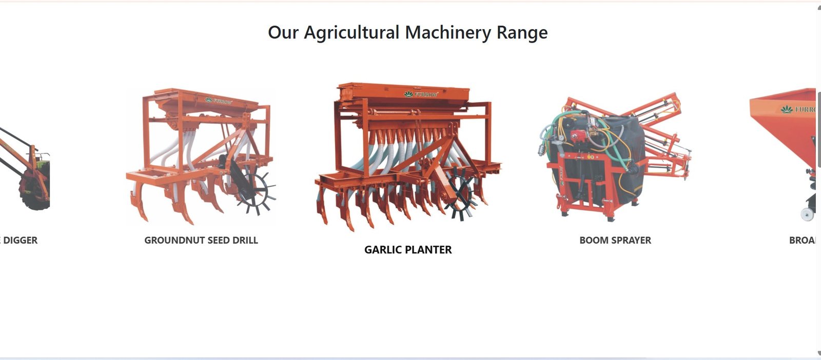 Agricultural Machinery Product Catalog Structure