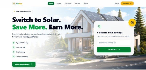 SolarEco Public Website Interface
