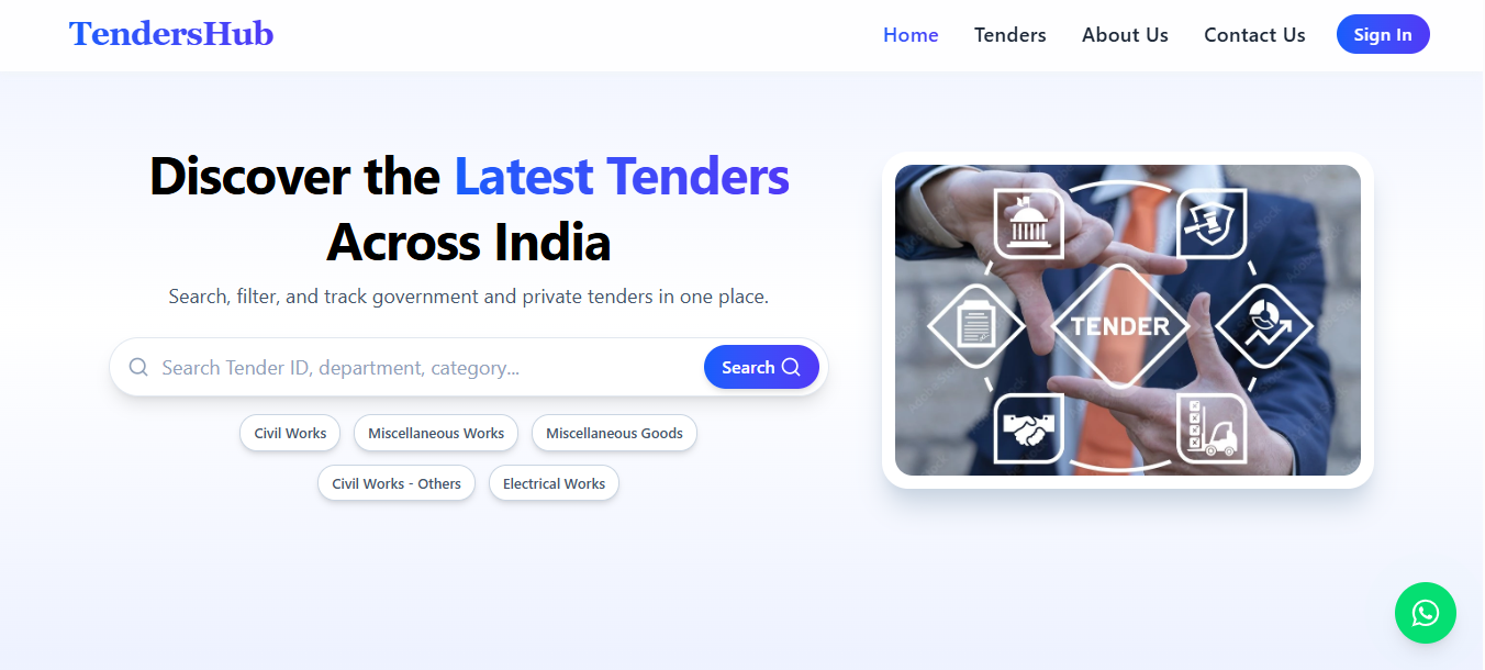 TendersHub Full Dashboard View